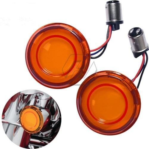 For Harley Touring FLHTK FLTRX FLTRXS Softail etc Motorcycle 1157 Bullet Style LED Front Turn Signal Conversions
