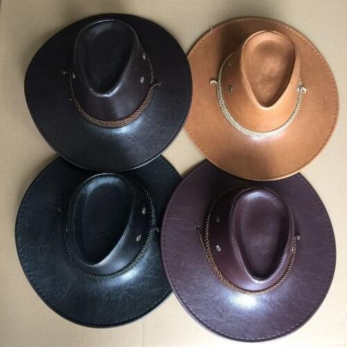 Role Playing Double-Sided Western Cowboy Hat Leather Europe America Style Red Death 2 Redemption Classic Game Character Hat