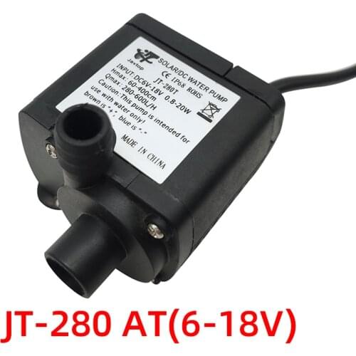 JT-280AT DC6~18V 600mA 400cm 600L/H Micro dc submersible pump brushless motor