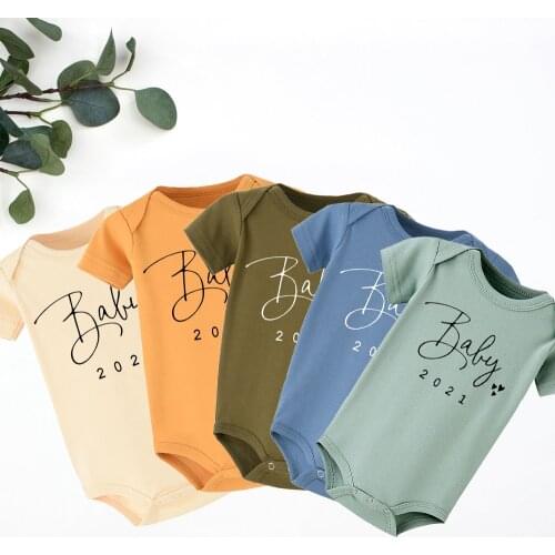 Baby Coming Soon 2021 Bodysuit Simple Print Pregnancy Reveal Bodysuits Pregnancy Announcement Baby Romper Drop Shipping