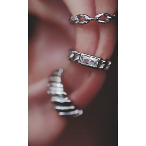 Korean Design Without Ear Holes Zircon Geometric Side Earrings for Women Jewelry Aretes De Mujer Modernos 2021 Mayoreo