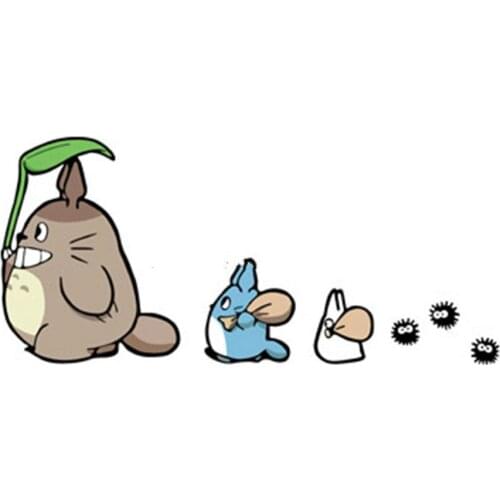 Creative Car Stickers Decals Cartoon My Neighbor Totoro with Oak Seeds Cover Scratches Waterproof Accessories PVC,18cm*9cm