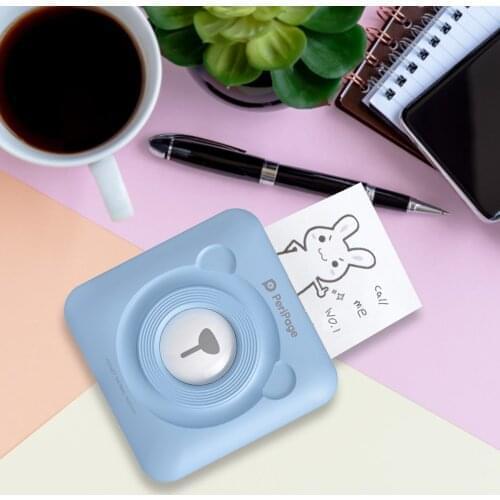 Mini Portable Thermal Printer Paper Photo Pocket Thermal Printer Bluetooth Sticker Printer for iOS/ Android 203DPI 2021 Hot Sale