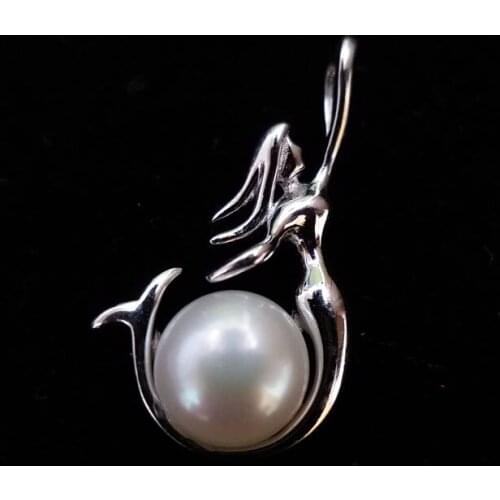 Fashion 925 Sterling Silver pearl Pendants for women Freshwater Pearls Unique Mermaid Pendants for women Jewelry silver