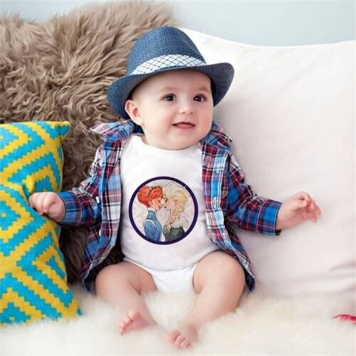 2021 New Baby Clothes Baby Boys Girls Sister Princess Printed Newborn Jumpsuits Elsa Anne Frozen Princess Print Infant Bodysuit