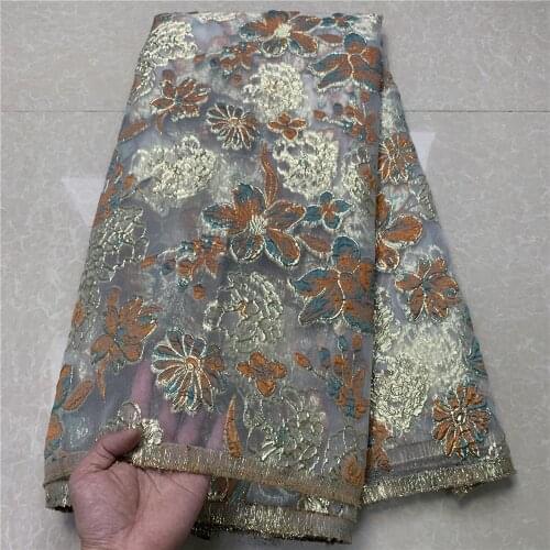 Latest arrival Nigeria Organza Lace Fabrics Hollow out Lace Fabric High Quality Lace sequins For Africa Dress Women zp099