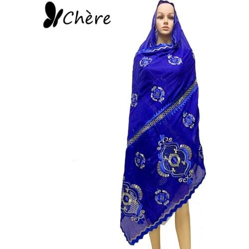 New African Women Scarf Soft Cotton Scarf Hollow-out Embroidery Muslim Hijab Scarf for Shawls Wraps BC080