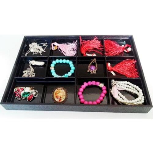 10/12/24/30/36/45 Grids Ring Earrings Jewelry Organizer Display Tray Storage Box Ring Storage Box Showcase Jewelry Accessories