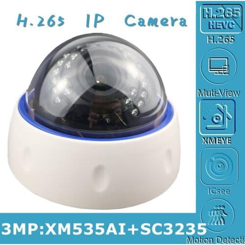 3MP IP Ceiling Dome Camera 2.8-12mm Lens Manual Zoom XM535AI+SC3235 2304*1296 H.265 Onvif VMS XMEYE IRC P2P Motion Detection