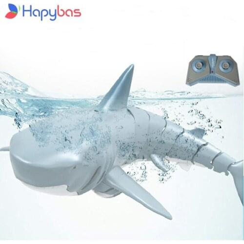 2.4G RC Shark Fish Boat 1:18 Remote Control Bait Boat Mini Radio Electronic Shark Swimming Pool Bathroom Water Toy