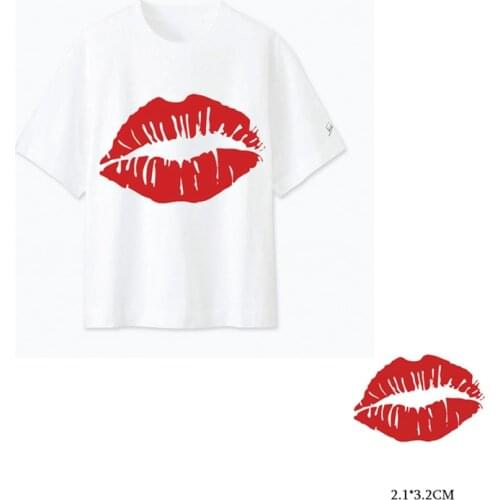Sexy Mouth Patches Heat Transfers Iron On Patch A-level Washable Iron On Applique DIY Women Stripes Clothes Sticker E