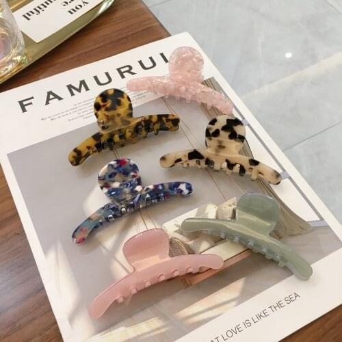 Korean net ins with the same net red catch clip Acetate leopard print hair accessories girl super fairy simple plate hairpin