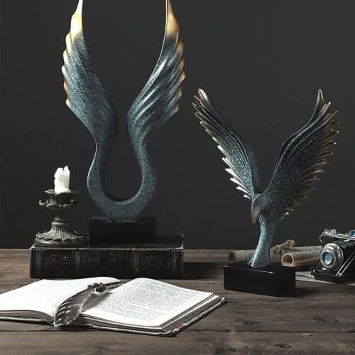 Nordic Resin Wings Model Statue Creative Abstract Sculpture Modern Art Home Decor Office Ornaments Eagle Statues For Decoration