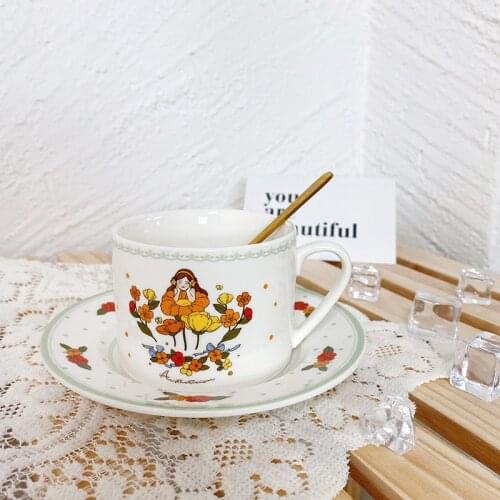Modern Creative Tea Cup Porcelain European Coffee Simple Art Tea Cup Cute for Adults Koffie Kopjes Breakfast Utensils EI50BD