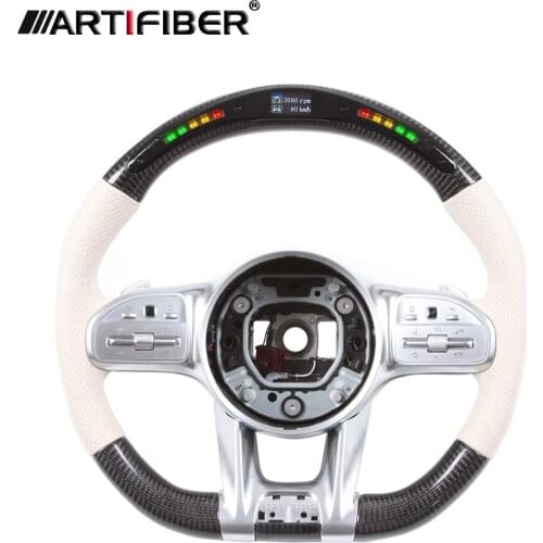 LED Carbon Fiber Steering Wheel for Mercedes Benz C43 SLC43 GLC43 GT E53 CLS53 GT53 GLE53