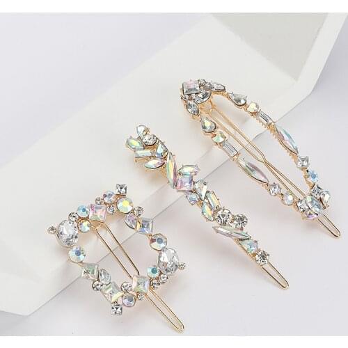 Girls Hair Clips 3 Piece Sets Fashion Clip Luxury Woman Hairpin Set Rhinestone Jewelry Accessoreis Shiny Women Hairpins Tiara