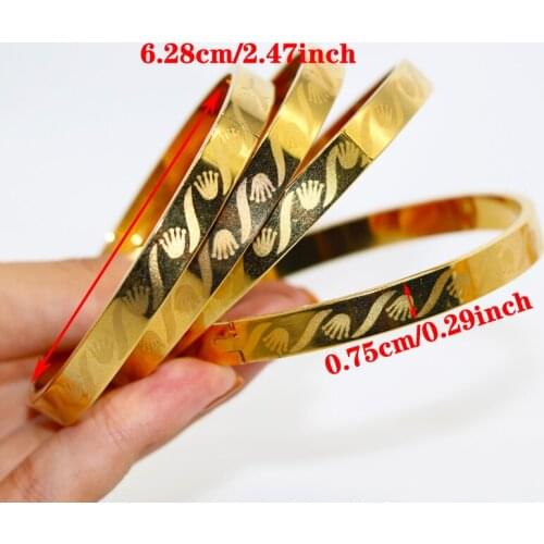 4 pçs dubai pulseiras largas habesha jóias etíope presente de casamento da noiva africano 24k cor do ouro pulseiras para mulhere