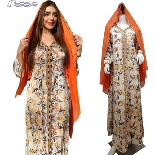 Ramadan EID Abaya Floral Maxi Dress For Women Modesty Robe Muslim Islamic Hijab Gown Moroccan Turkish Kaftan Female Vestidos