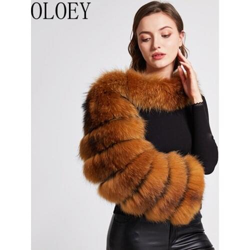 Woman Real Fur Coat Raccoon Fur Sleeve Ladies Fashion 100% Natural Fur Jacket Silver Fox Vest One Sleeve Genuine Leather Coat