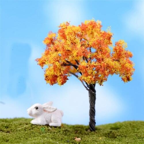 1PC Mini Tree Fairy Garden Decorations Miniatures Micro Landscape Resin Crafts Bonsai Figurine Garden Terrarium Accessories