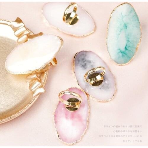 1 Pc Resin Stone Color nail art Ring Palette Finger Ring Plate Acrylic UV Gel Polish Cream Foundation Mixing Nail Art Equipment