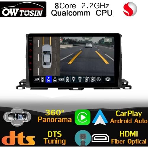 10.1" IPS Qualcomm 8Core For Toyota Highlander Kluger 3 XU50 2013-2019 Car GPS Radio 360 Camera 4G LTE DTS DSP Head Unit CarPlay