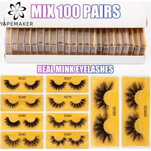 10/20/40/50/100 Natural Mink Eyelashes Wholesale Lashes real mink lashes Cruelty free 100% Handmade 5D Mink Lashes In Bulk