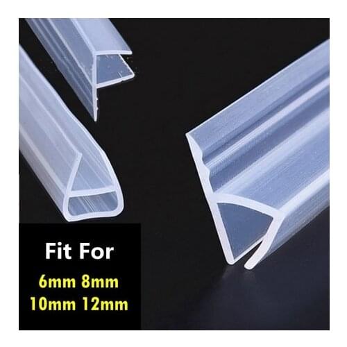 2 Meter6-12mm F U H Shape Glass Door Seals Silicone Rubber Shower Room Door Window Glass Seal Strip Weatherstrip Window Door