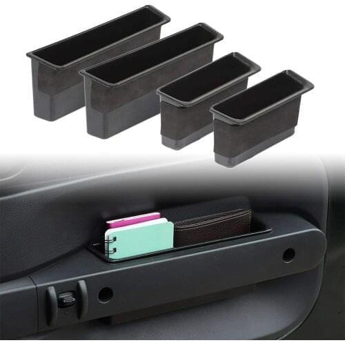4Pcs Black Auto Side Door Grab Handle Storage Box Organizer for 2007 2008 2009 2010 Jeep Wrangler JK JKU Accessories
