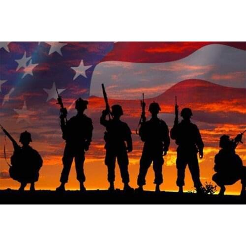 American flag and soldiers,Diamond Painting Diamond embroidery 5d diy full square/round diamond mosaic diamond painting WG485