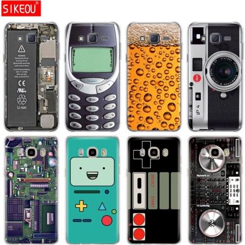 Case for Samsung Galaxy J1 J2 J3 J5 J7 MINI 2016 2015 prime case soft Silicone Cover phone coque Vintage Tape Camera Gameboy