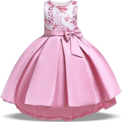 2021 Summer Meimaid Girls Dress Print Princess Dress Kids Dresses For Girls Children Clothing Party Wedding Dress 10 Year T5087