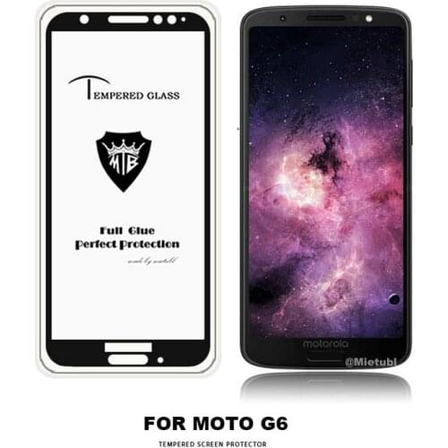 For Motorola Moto G6 Full Cover Full AB Glue Tempered Glass Screen Protector Film for Moto G6 Plus G6+ Anti fingerprint