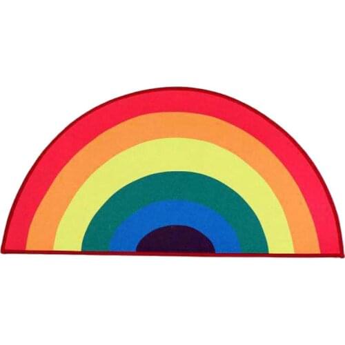 Household Rainbow Area Rug Colorful Floor Mat Doormat Decorative Carpet Pad Kitchen Living Room Home Decoration