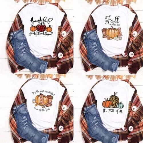 Its The Most Wonderful Time of The Year" Fall Pumpkin Women T-shirts Tee Top Female Festival Trendy Tops Tee Shirt Clothing