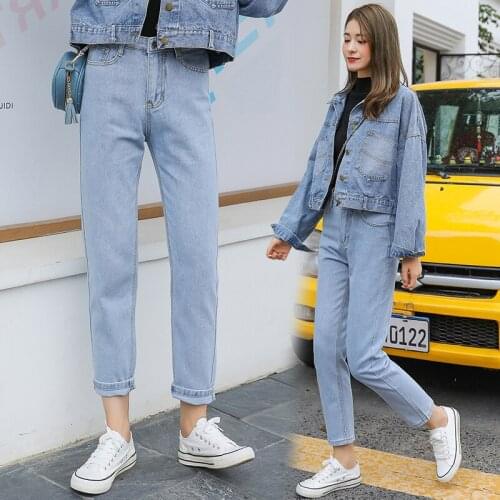 Fa8810 2019 new autumn winter women fashion casual Denim Pants high waist jeans jeans womans