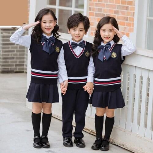 British Children Kindergarten Uniform Sweater Shirt Shirt Pants Japan Korean School Uniform Kids Academy Clothes Chorus Costumes