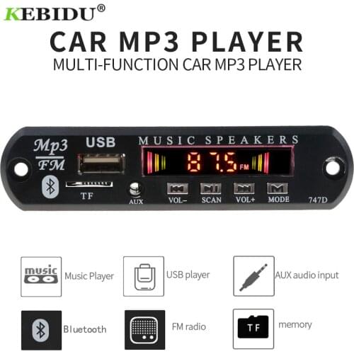 Kebidu MP3 Player Decoder Board FM Radio TF USB Bluetooth Receiver 3.5 mm AUX Module Car kit Audio for IPhone 8 XS Xiaomi MI