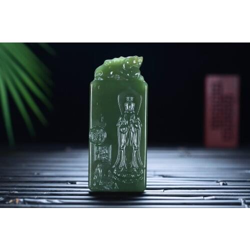 100% Natural hetian black green jade pendant guanyin Buddhism jade pendants jadeite jade jewelry necklace women