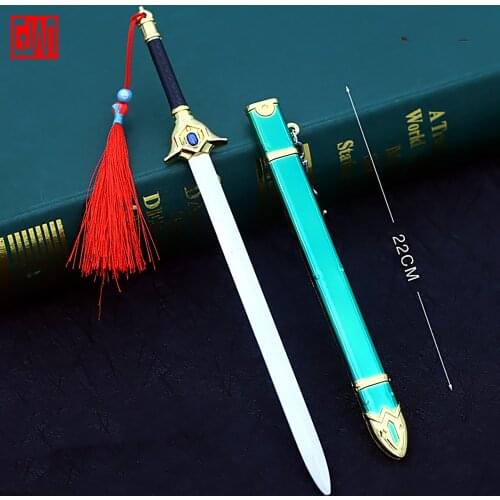 Magic Card Girl Sakura Weapon Model Surrounding Li Xiaolang Metal Alloy Weapon Knife With Sheath 22cm Metal Die-casting Mini Toy