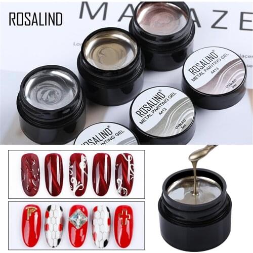 Metallic Spider Gel Nail Polish UV Varnish Lacquer Mirror Nail Spider Web Paint Drawing Gel Silver Gold Color Soak Off Manicure