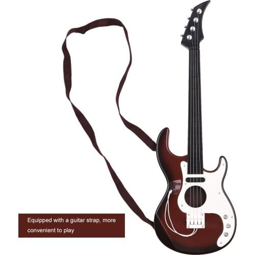 Muslady Children Simulation Bass Guitar 4-String Mini Musical Instrument Educational Guitar Bass Toy for Kids Beginners 19-inch