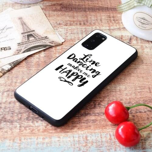 For Samsung Galaxy LINE DANCING MAKES ME HAPPY, BY SUBGIRL Soft TPU border Samsung Galaxy Case