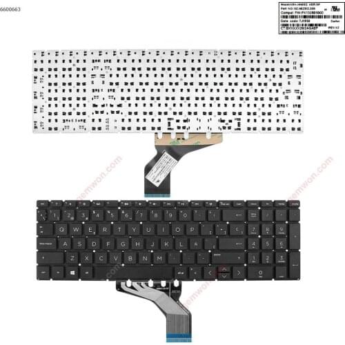 New laptop notebook computer keyboard for HP Pavilion 15-DA 250 255 Gen7 BLACK (without backlit ,Small Enter WIN8)