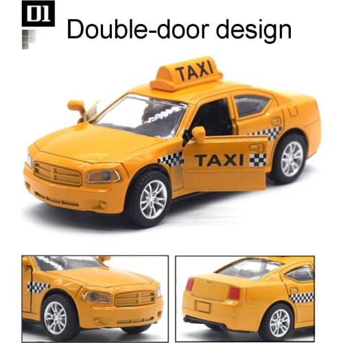 NEW 1/32 Diecast Alloy Taxi Pull Back Car Model With Led Sound Music Kids Education Hobby Toy