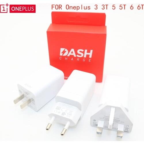 Original EU ONEPLUS 6T Dash charger One plus 6 5T 5 3T 3 Smartphone 5V/4A Fast charge USB wall power adapter, 1M/2M Dash Cable