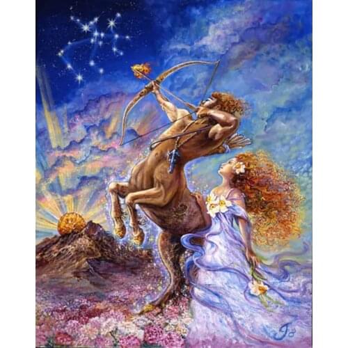 Full Drill Mosaic Round Diamond Painting Fantasy Sagittarius Diamond Embroidery Cross Stitch Kit Diamond Art Rhinestones