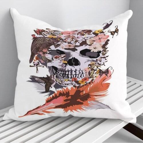 Bird Skull Throw Pillows Cushion Cover On Sofa Home Decor 45*45cm 40*40cm Gift Pillowcase Cojines Dropshipping