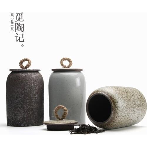Dust-proof Tea Caddy Ceramic Sugar Organizer Box Sealed Jar Travel Tea Caddy Vintage Teaware Cajas De Te Kitchen Supplies DE50CY