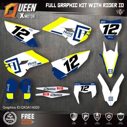 Queen X Custom Team Graphics Decals Stickers Kit For Husqvarna Sticker Decal 2014-15 TC FC 2015-16 FE TE 125 to 450cc 20